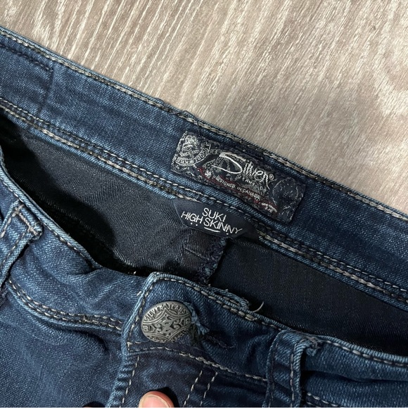 Silver High Waist Suki Slinny Jeans - Picture 5 of 6